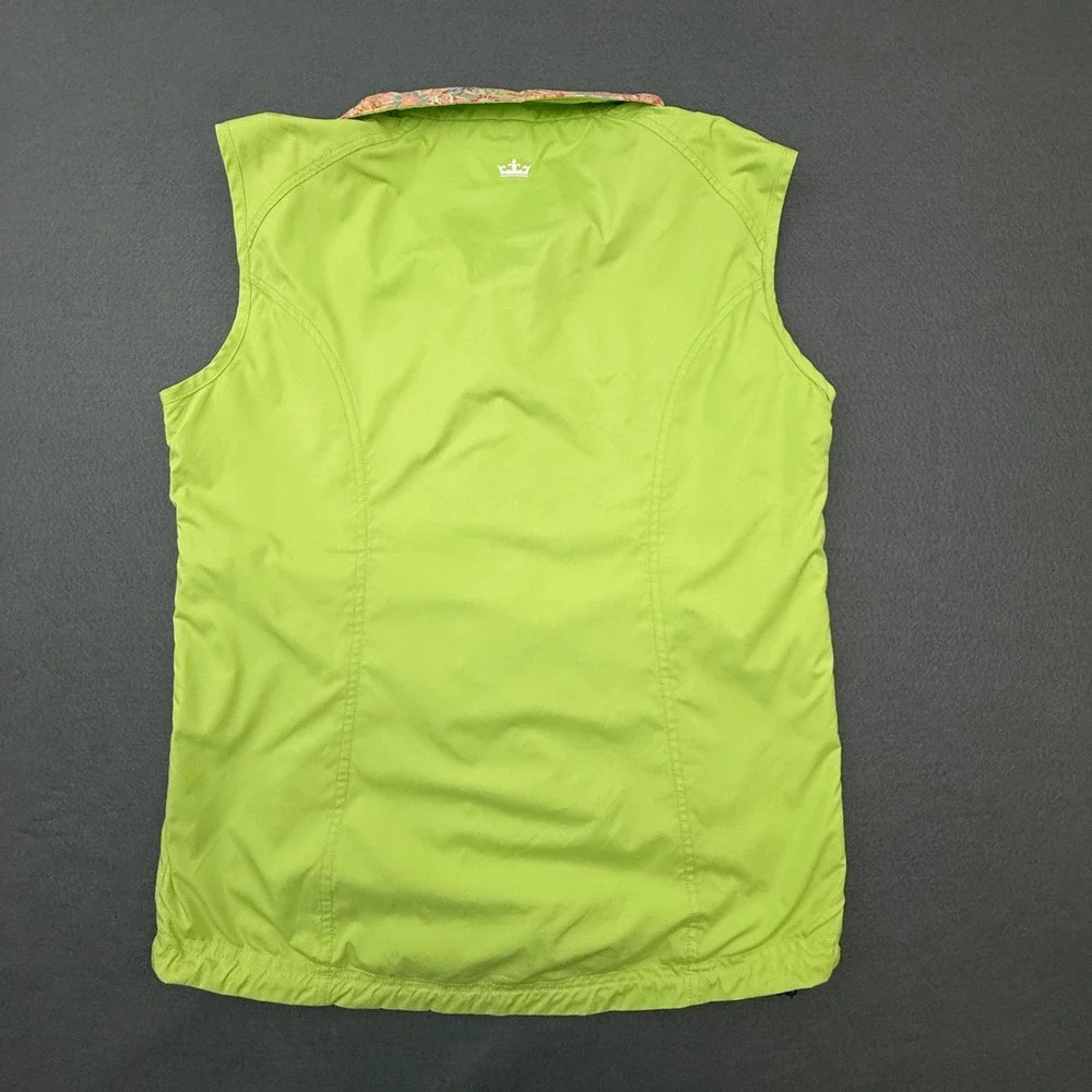 Peter Millar Wind Vest Women‎ Reversible Floral Green Windbreaker Full Zip Golf